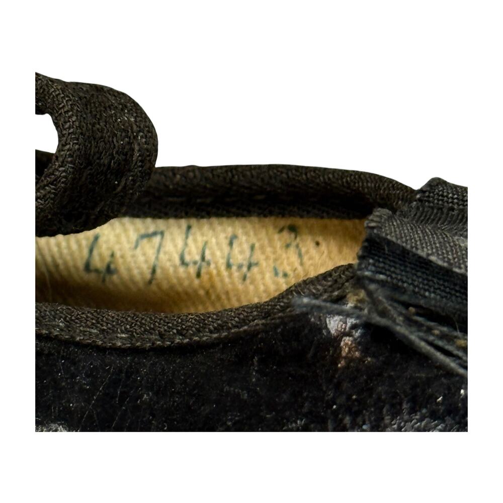 Antique Kreider Black Leather Baby Mary Jane Shoes Vintage - Picture 9 of 9